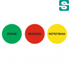 Etykiety zgodne, niezgodne, wstrzymana fi 30 mm