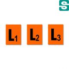 Nalepki L1L2L3 z folii samoprzylepnej pomarańczowej 12 szt. 50 x 60 mm