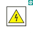 Ostrzeżenie przed porażeniem prądem elektrycznym, nalepki 52 x 52 mm, błyszczące