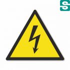 Ostrzeżenie przed porażeniem prądem elektrycznym, nalepki trójkątne