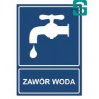 Nalepki Zawór wody 75 x 105 mm