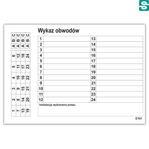 Wykaz 24 obwodów 210 x 148mm