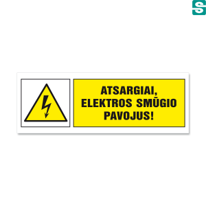 Atsargiai, elektros smugio pavojus! Typ B