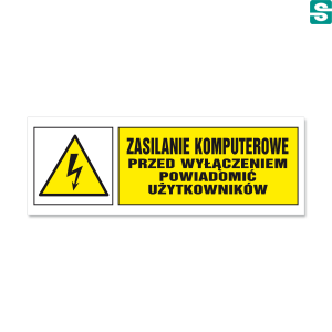 Zasilanie komputerowe Przed wyłączeniem powiadomić użytkowników Typ B