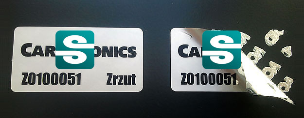 Stickery z folii VOID do zabezpieczania kasetek z pieniędzmi