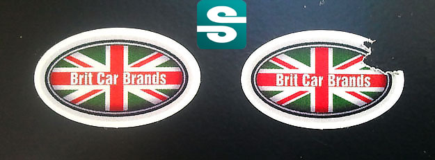 Stickery z folii gwarancyjnej kruszącej w kształcie elipsy