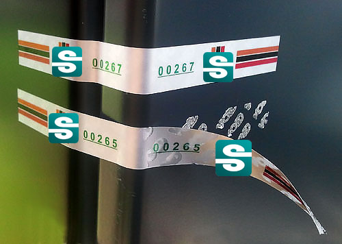 Stickery zabezpieczające urządzenia, obudowy